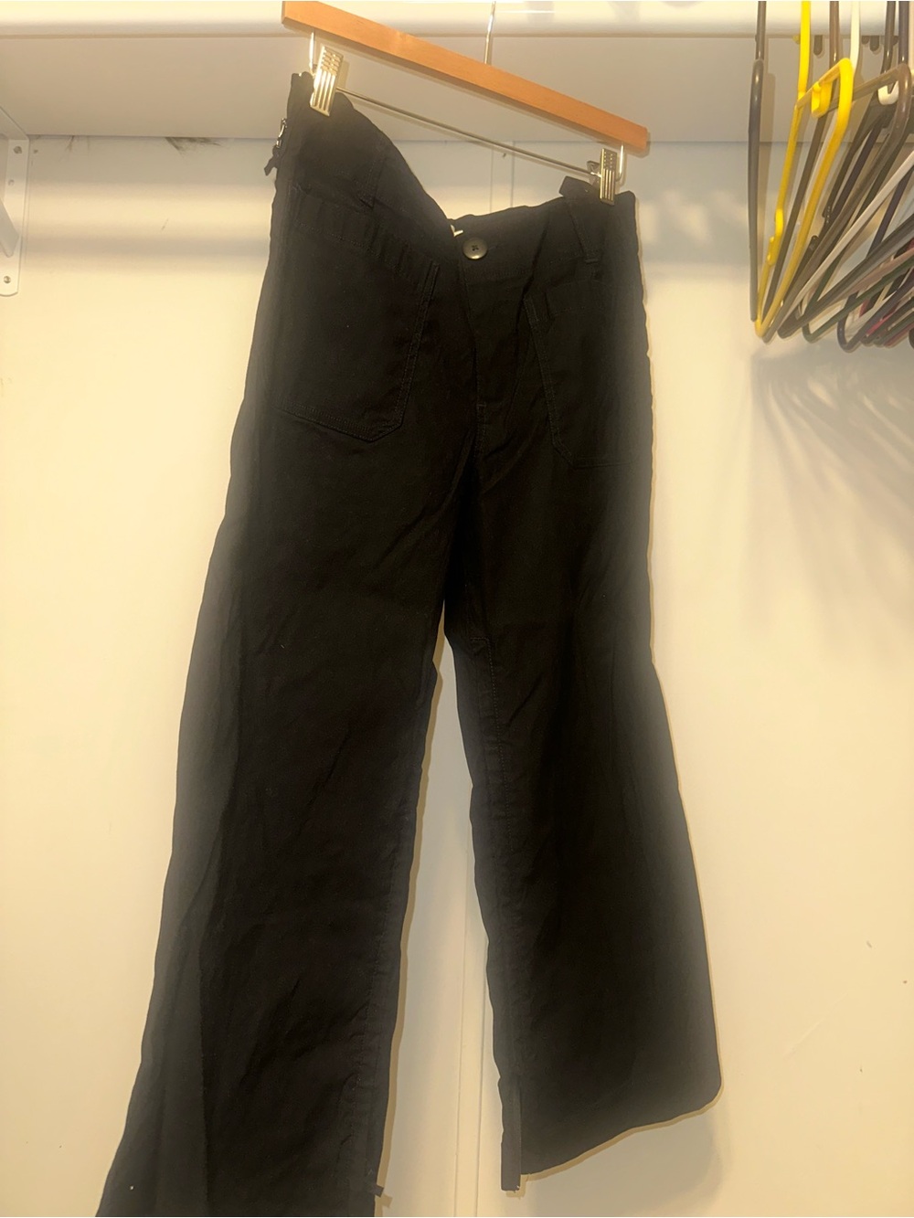 Maeve Black Straight-Leg Pants